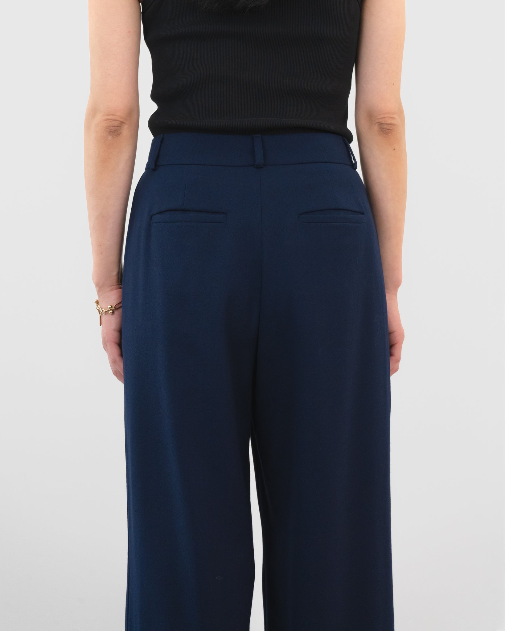 alexis wool wide pleated tower pant
